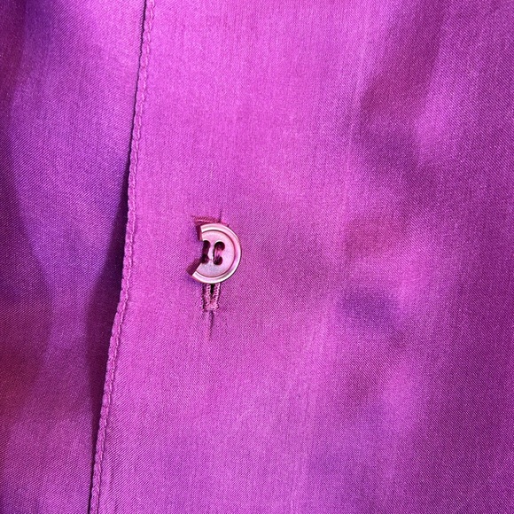 MONTAGE Silk Extra Long Oversized 2 Pocket Button Up Shirt - Picture 16 of 16